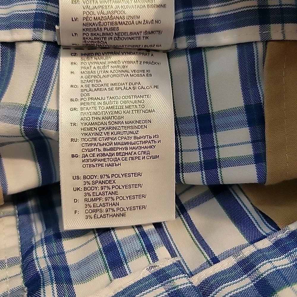 Adidas Golf Shorts‎ Men 34 Blue White Checked Bermuda Pockets Stretch - Picture 6 of 10